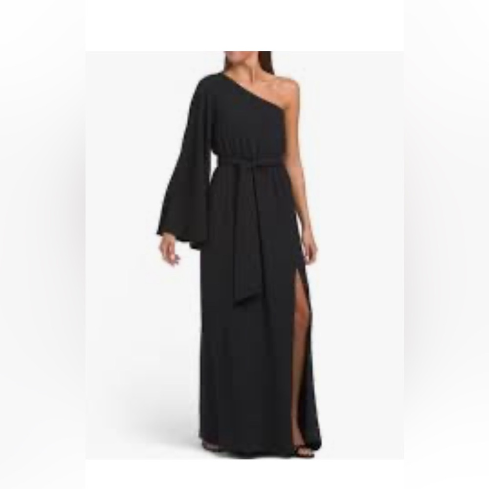 Trina Turk Black One-Shoulder Maxi Dress